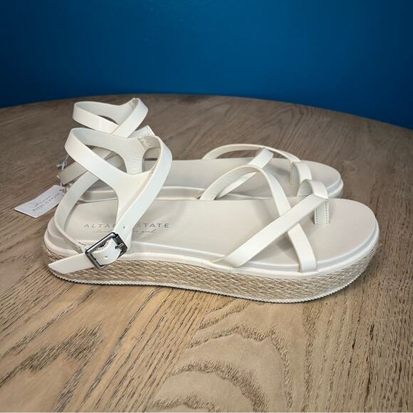 New! Altar’d State Kyara Strappy Platform Sandals Ankle Wrap Natural Women’s 9 - Picture 3 of 10